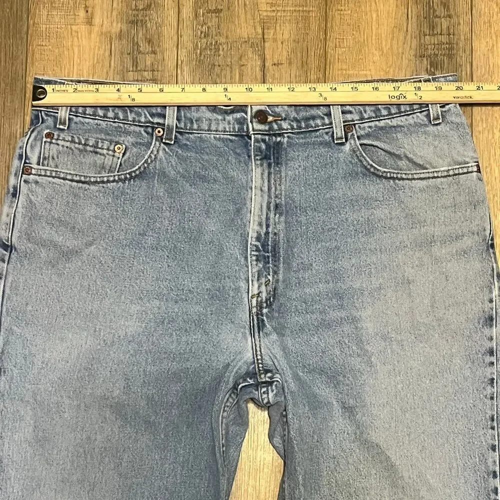 VTG 90s Levis 550 Jeans 42x32 Relaxed Fit Tapered Leg Blue Baggy Grunge USA 1997